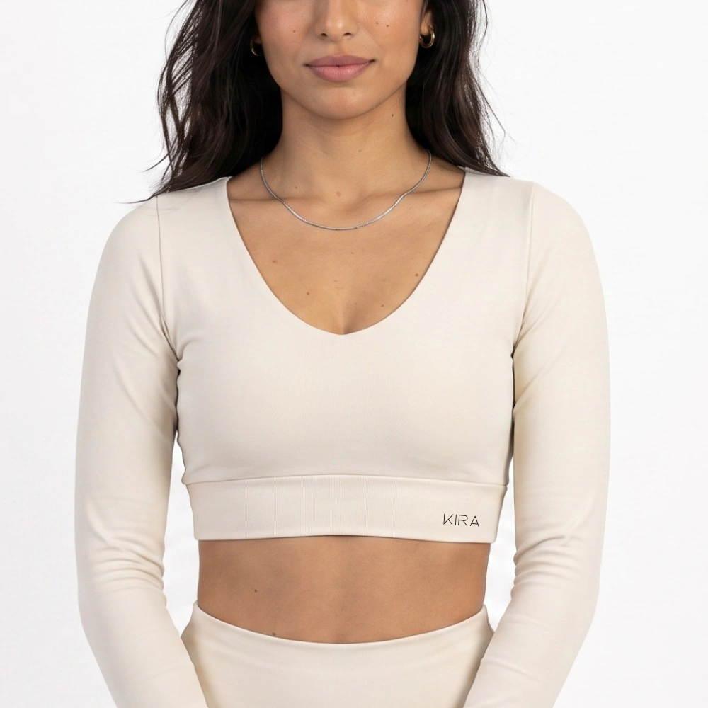Cropped Manga Longa Off White